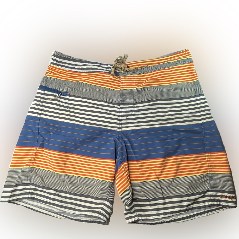 Patagonia Board Shorts Men's 36 Stripes Nylon Surf